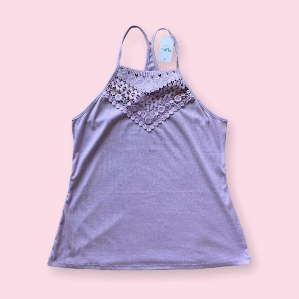 Lavender Ribbed Halter Top